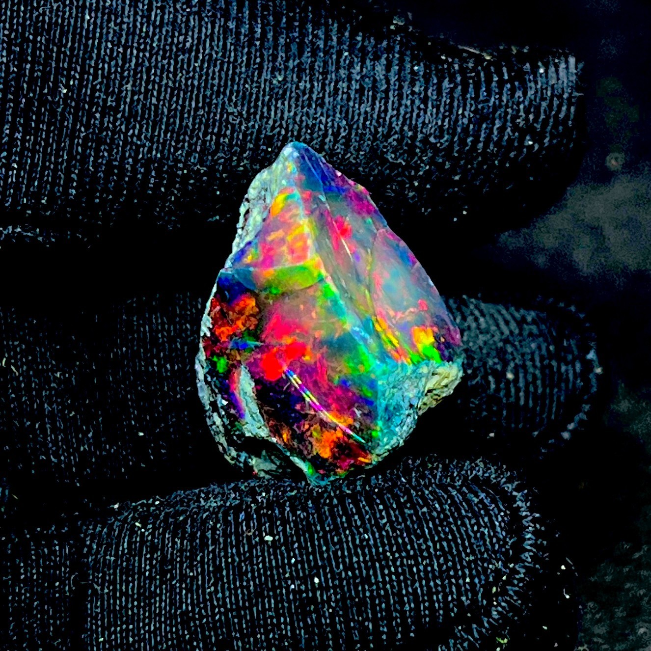 10 Ct Black Ethiopian Opal Rough, Jewelry Grade Welo Opal Rough, Multi Fire Opal