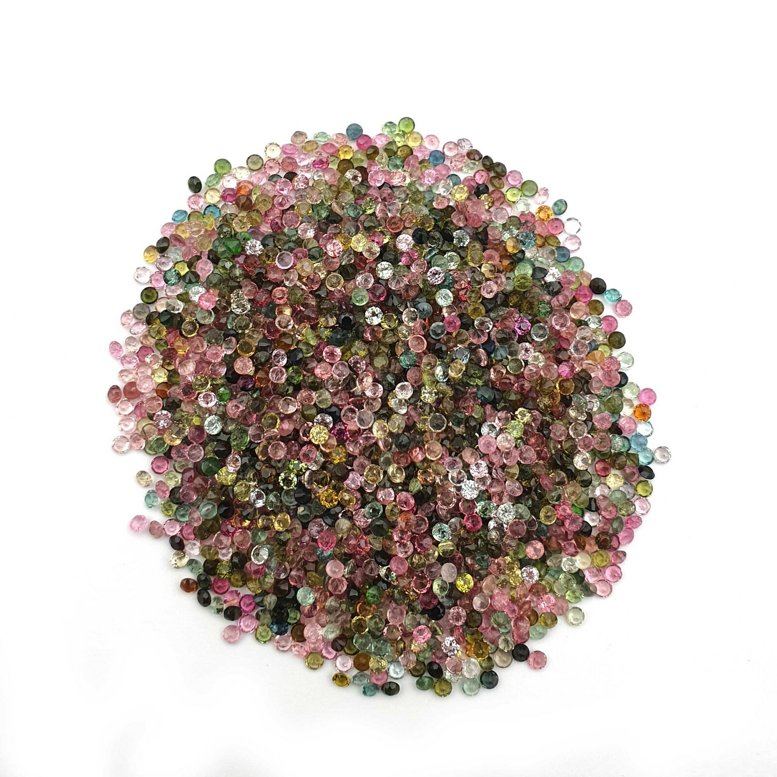 Natural Multi Tourmaline Round Cut Loose Gemstone Lot 100 Pcs 1.75 MM