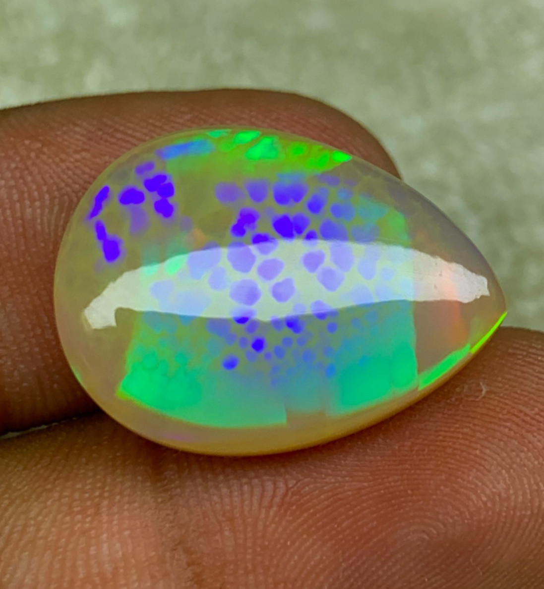 Natural Ethiopian Honeycomb Opal 13.80 Carat Pear Cabochon Collector Grade Gem