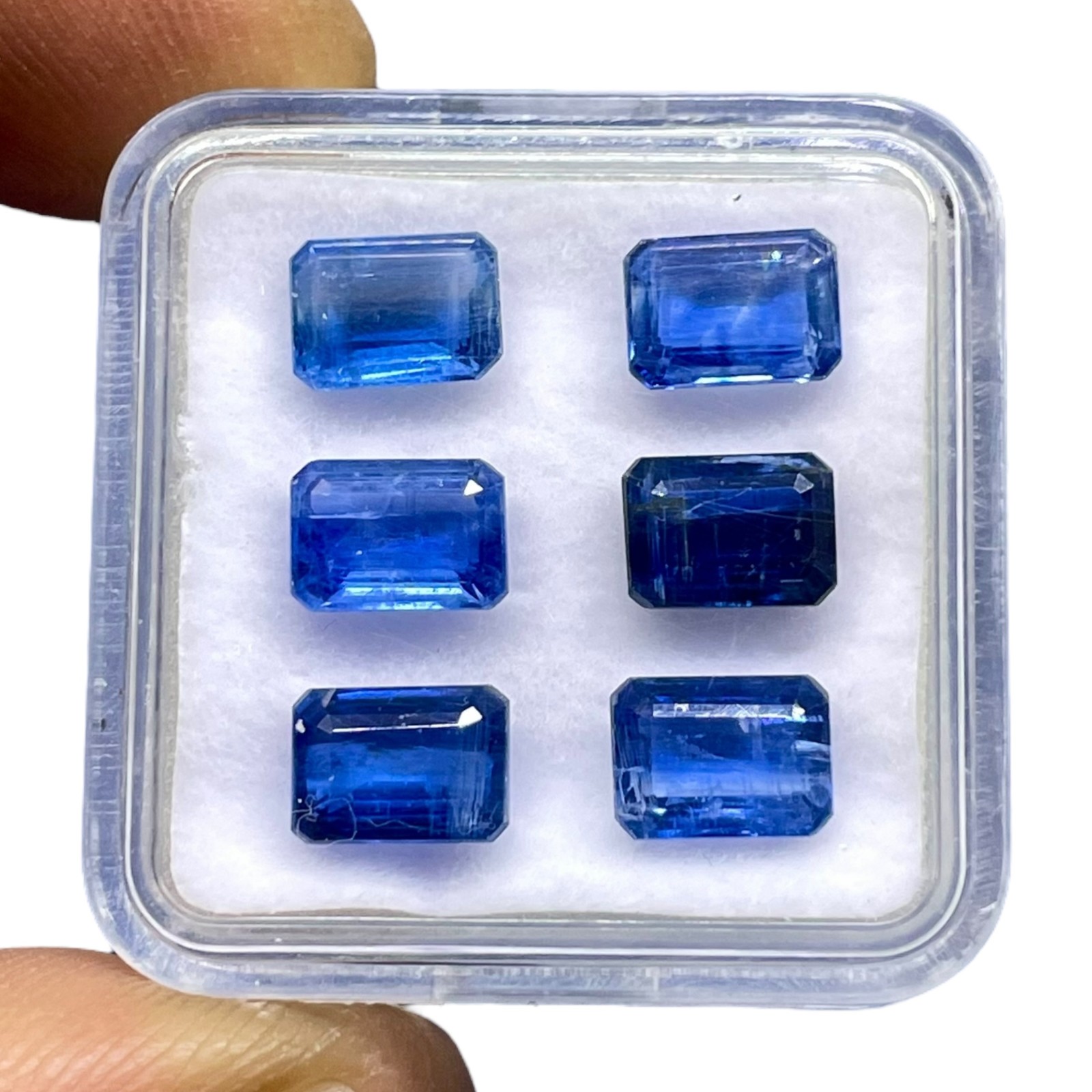 6 Pcs Natural Kyanite Blue 7x5mm Octagon Cut Untreated Loose Gemstone Lot 7 Cts