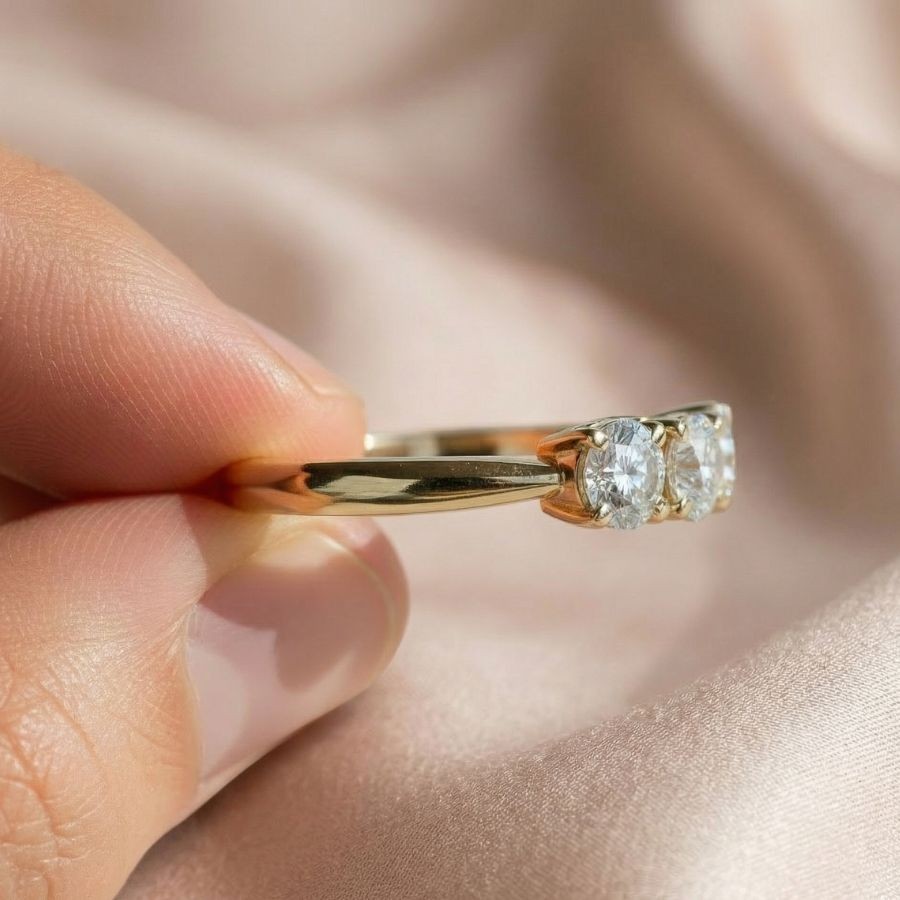 2.70Ct Round-Cut VS1 Lab Grown Diamond Wedding Engagement Ring 14k Yellow Gold