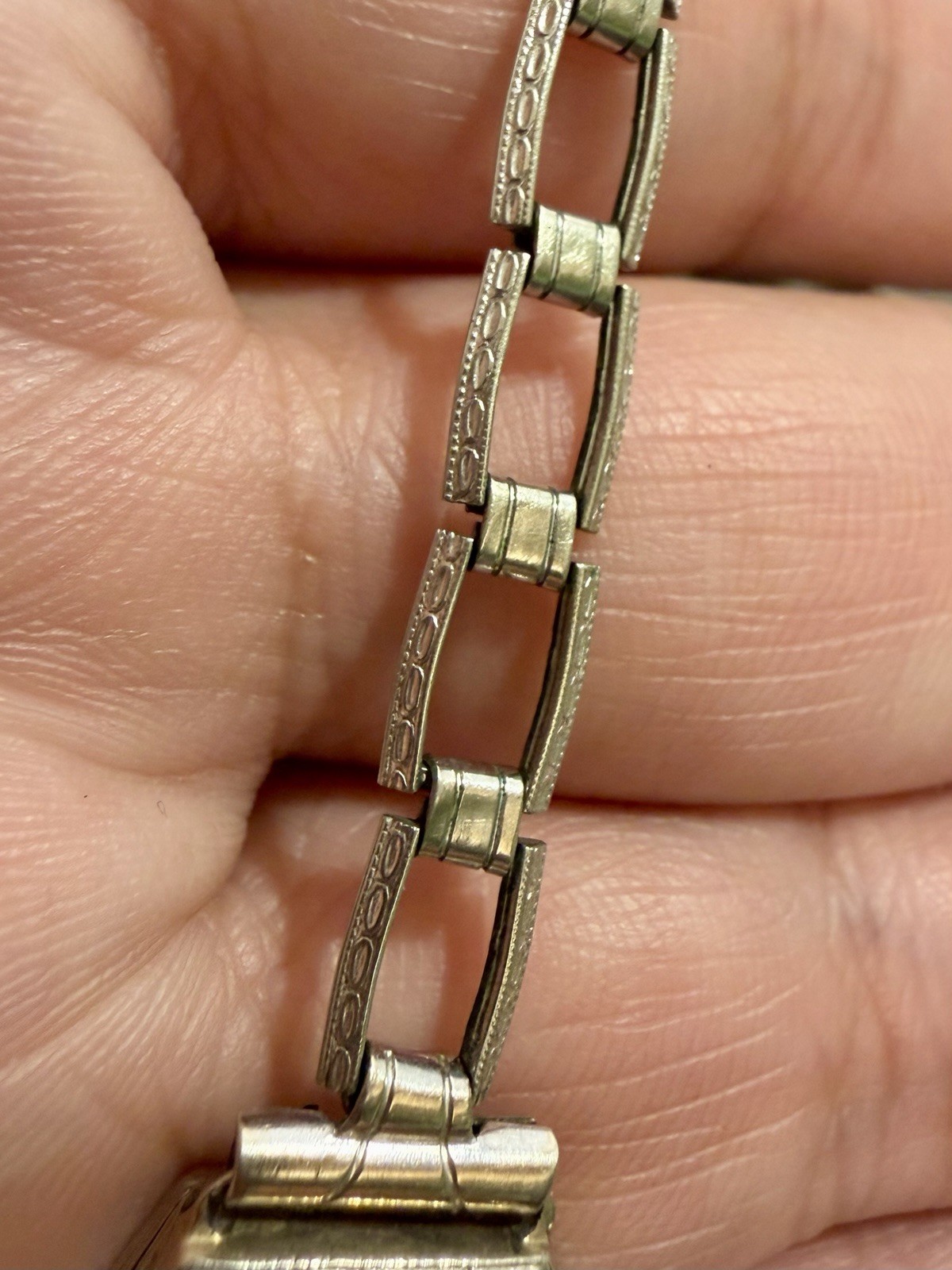 1920’s LADY IOCO 14K WHITE GOLD & SAPPHIRE WATCH W/ ORIGINAL 1/20 GF BAND -RARE!
