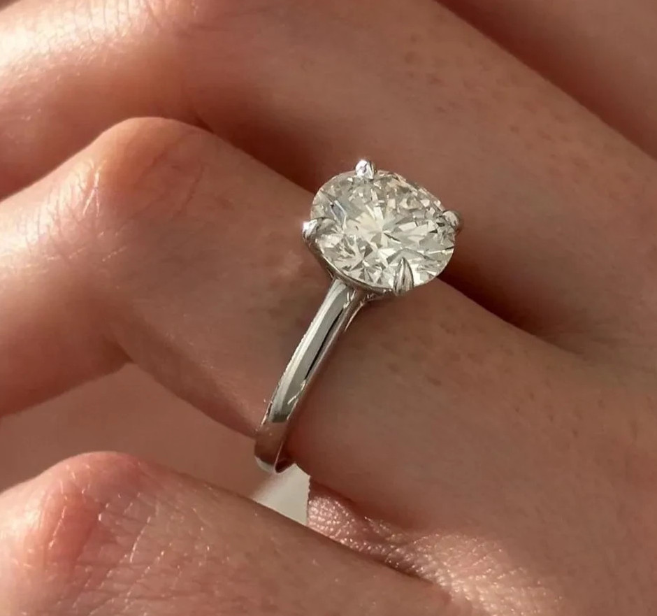 IGI 5Ct Round-Cut EF/VS1 Lab Grown Diamond Cathedral Wedding Ring Platinum 950