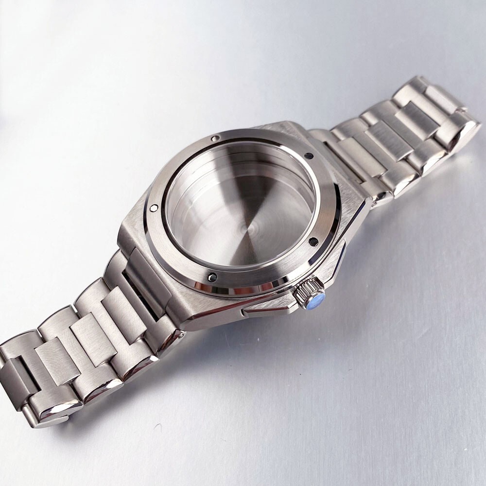 Tandorio 40mm Silver Stainless Steel Engineer’s Watch Set For NH35 NH36 NH38