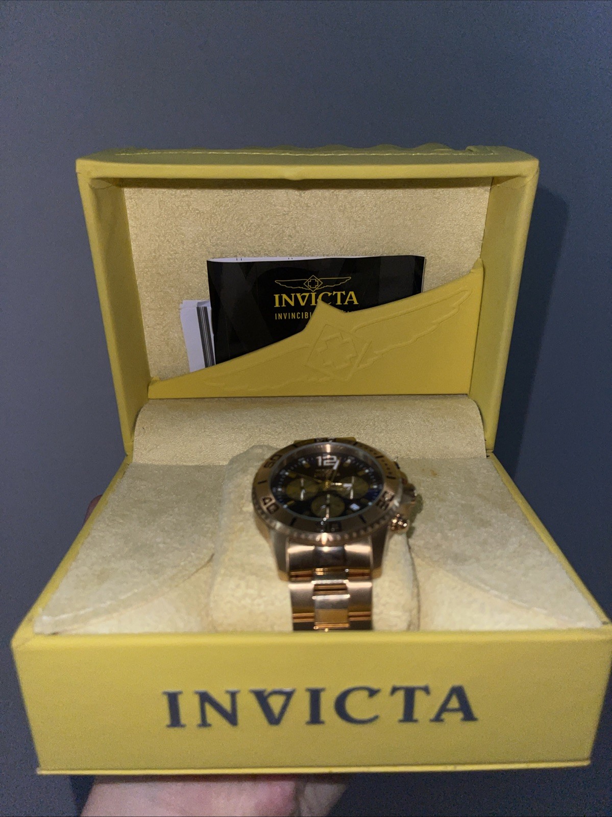 Invicta 17402 Pro Diver Stainless Steel Men’s Watch – Gold/Blue Dial