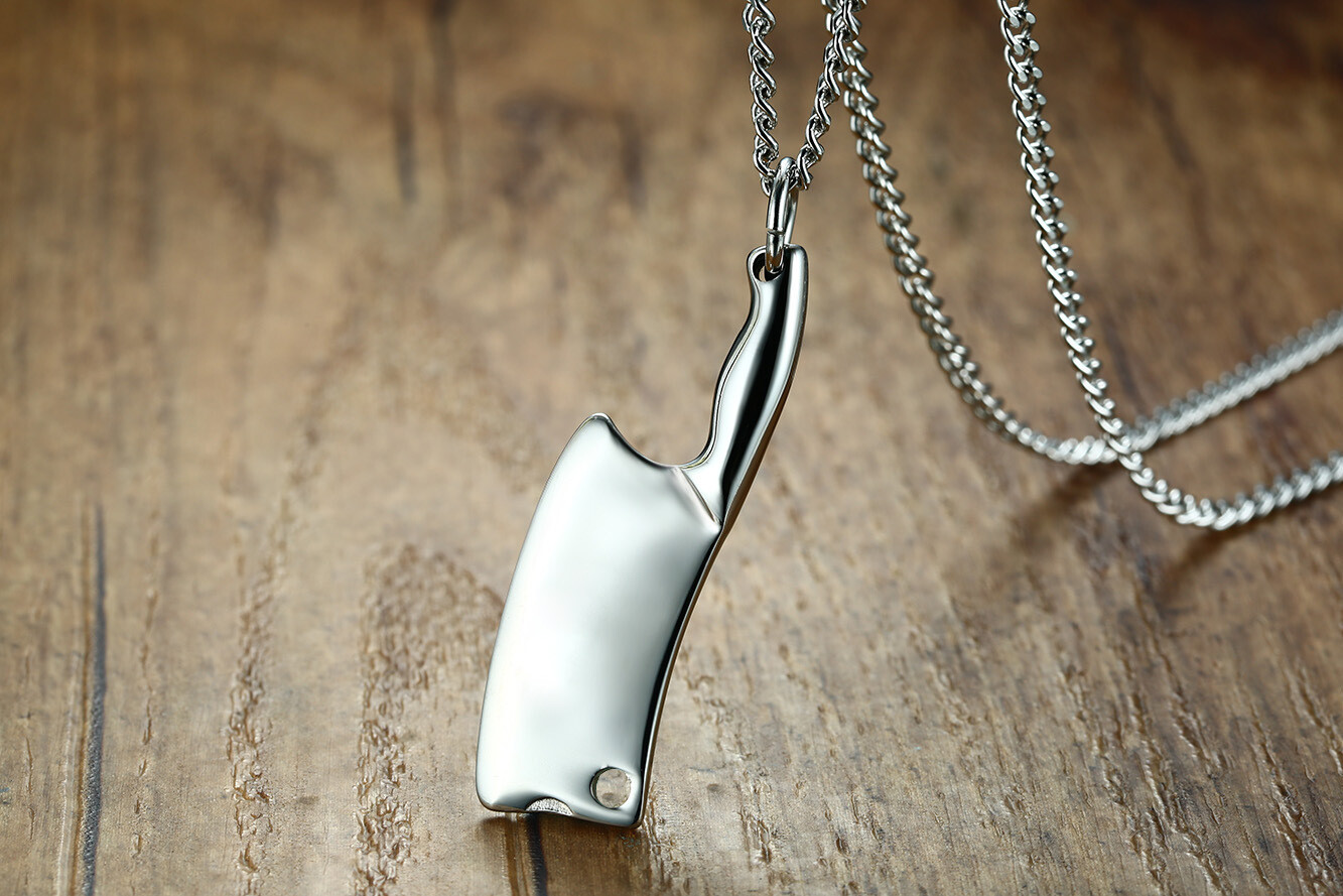 Stainless Steel Kitchen Knife Pendant Multicolor Necklace Personalized Jewelry