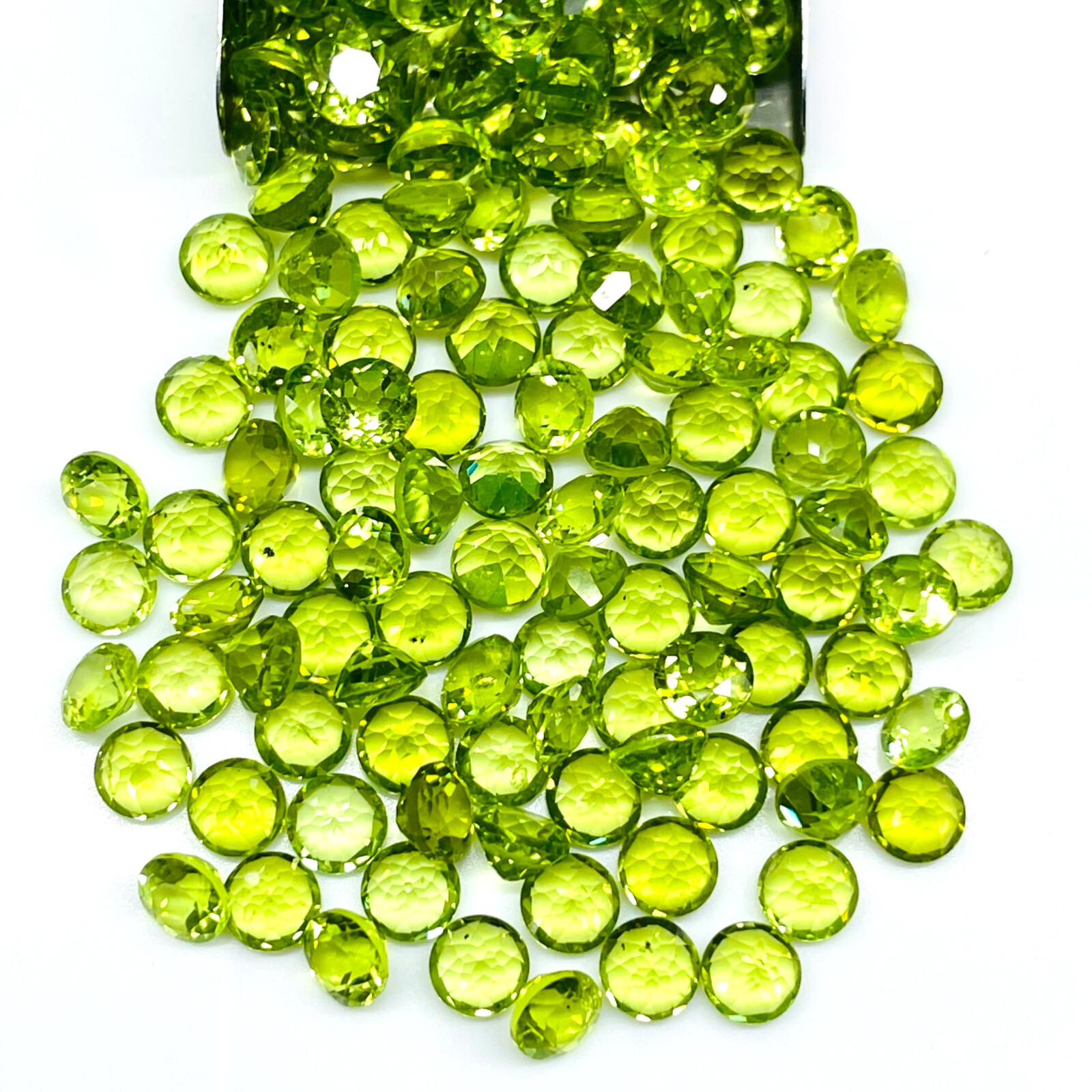 VVS 25 Pcs Natural Peridot 5mm Round Cut Loose Top Quality Loose Gemstones Lot