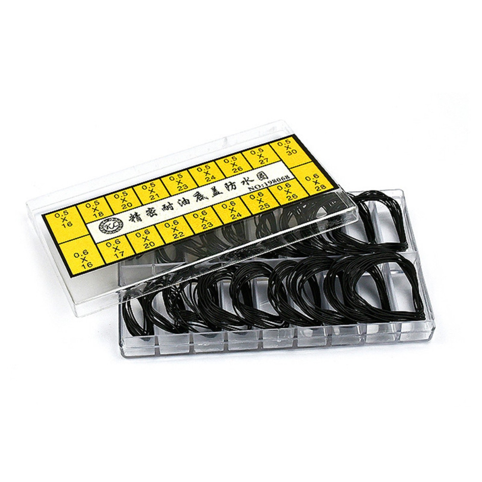 200x 0.5&0.6mm Assorted Waterproof Watch O-Ring Rubber Gasket Sealed Washer Box