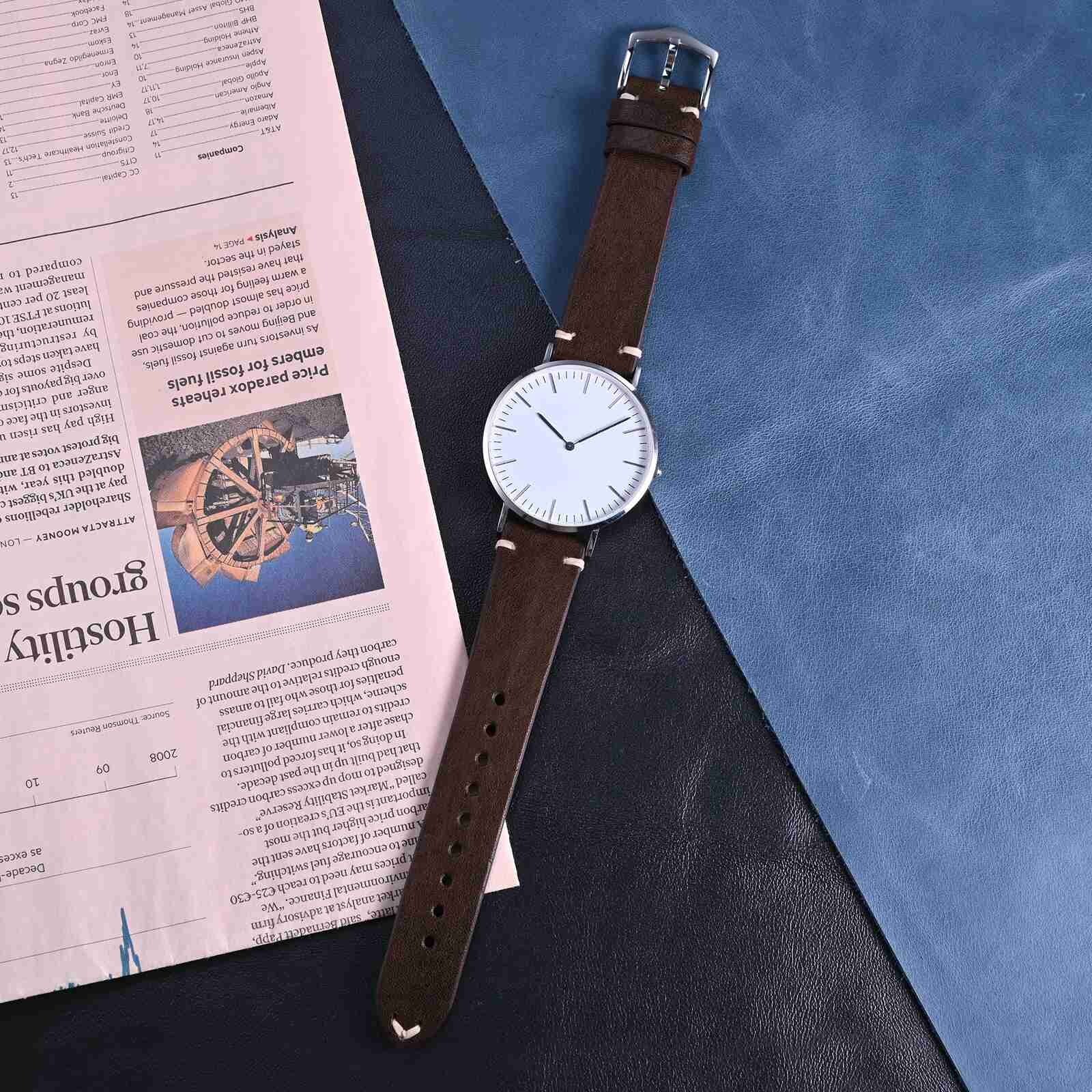 BISONSTRAP Calfskin Leather Watch Strap Quick Release 18mm 20mm 22mm Watch Band
