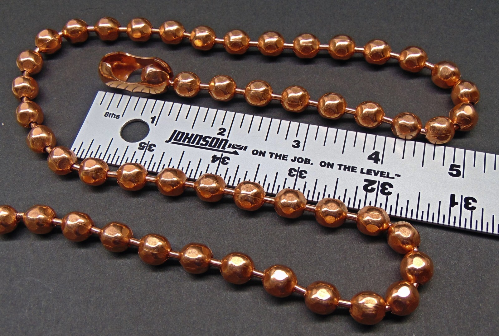 COPPER BALL CHAIN Necklace or Bracelet Statement Size 9.5mm Round + Faceted Bead