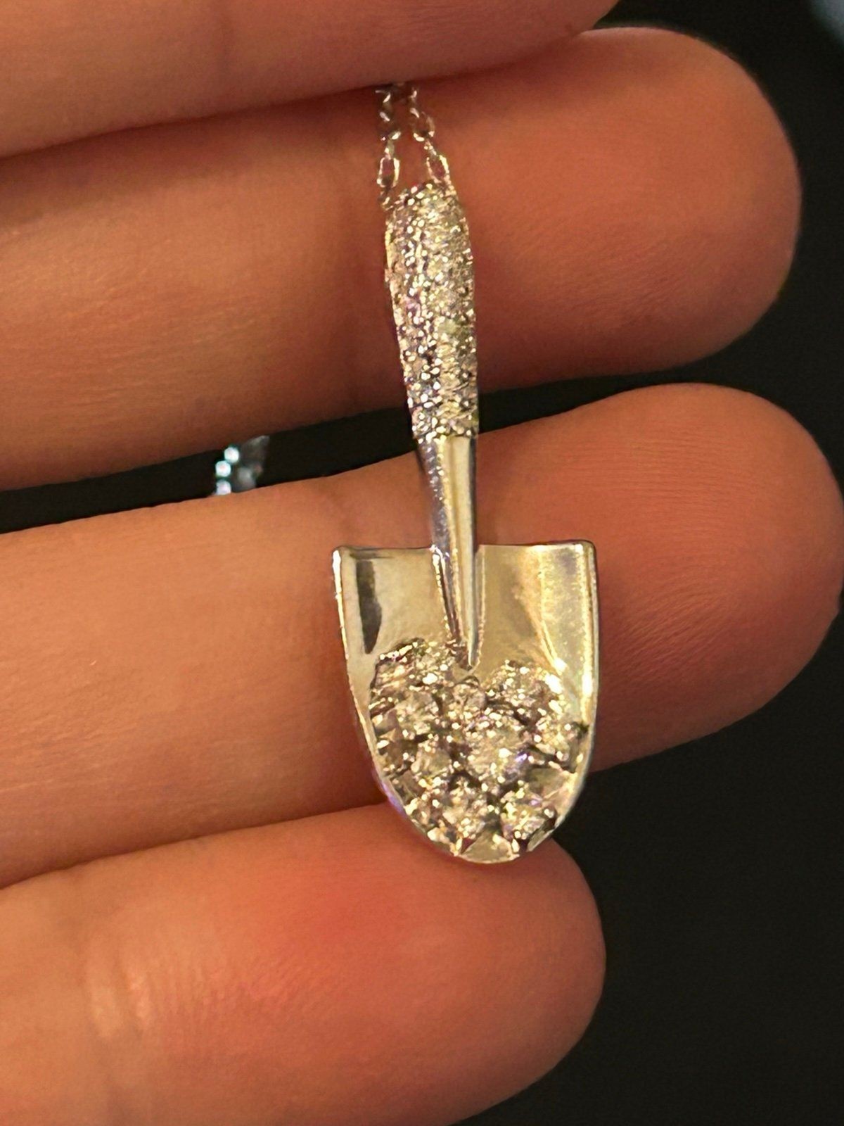 925 Sterling Silver Necklace with Shovel Pendant