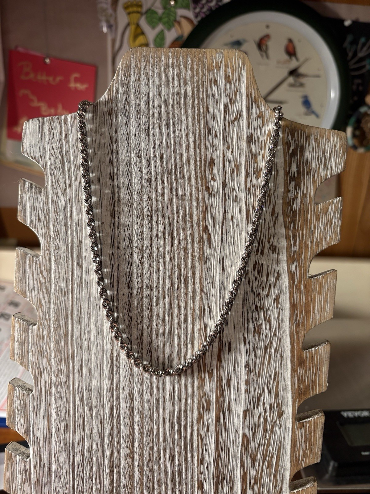 925 Sterling Silver Glitter Rope Chain 4mm Necklace Peru 17 Inches Long
