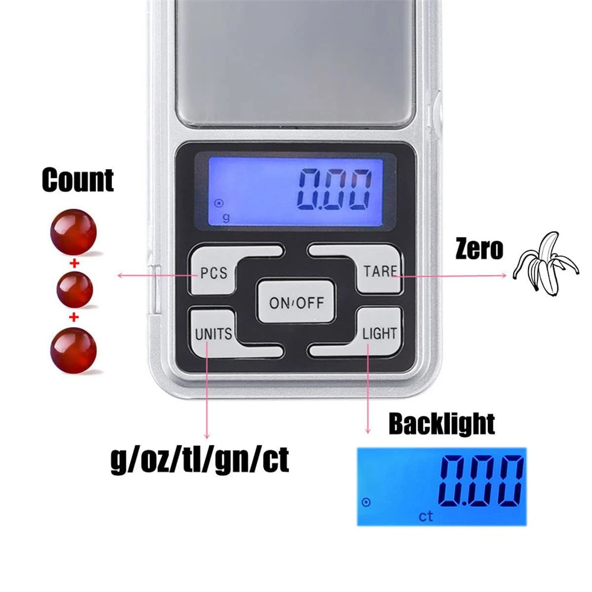 0.01g-200g Mini Digital Jewelry Diamond Scale LCD Display High Accurate
