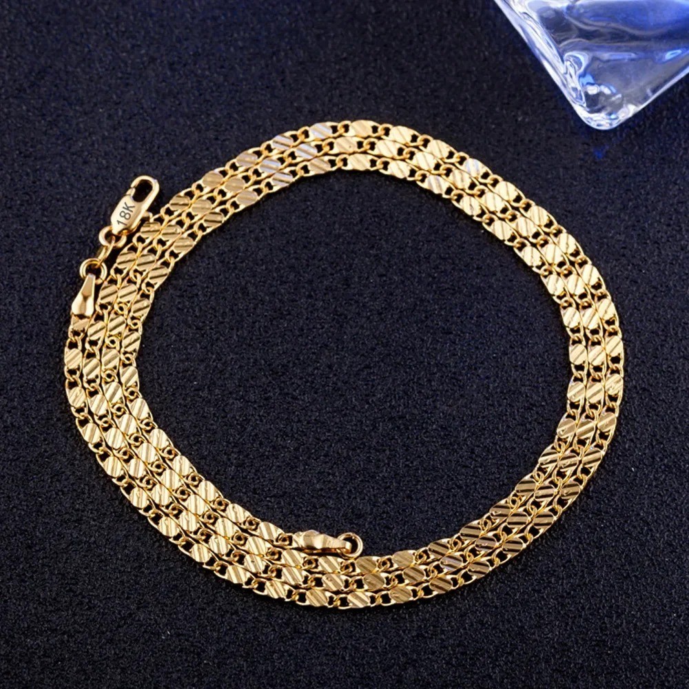 925 Sterling Silver Plated Rose Gold Chain Necklace 2mm
