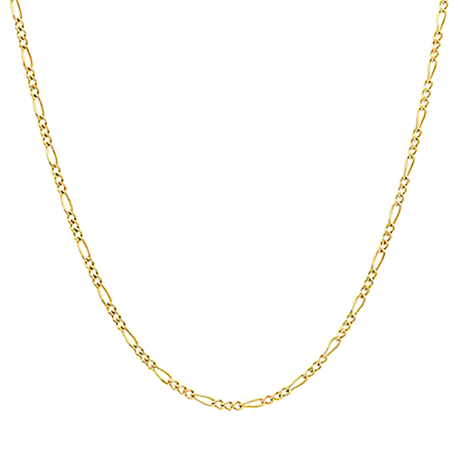 Mens Womens 14K Yellow Gold Classic Figaro Chain Necklace 2MM 16″- 22″