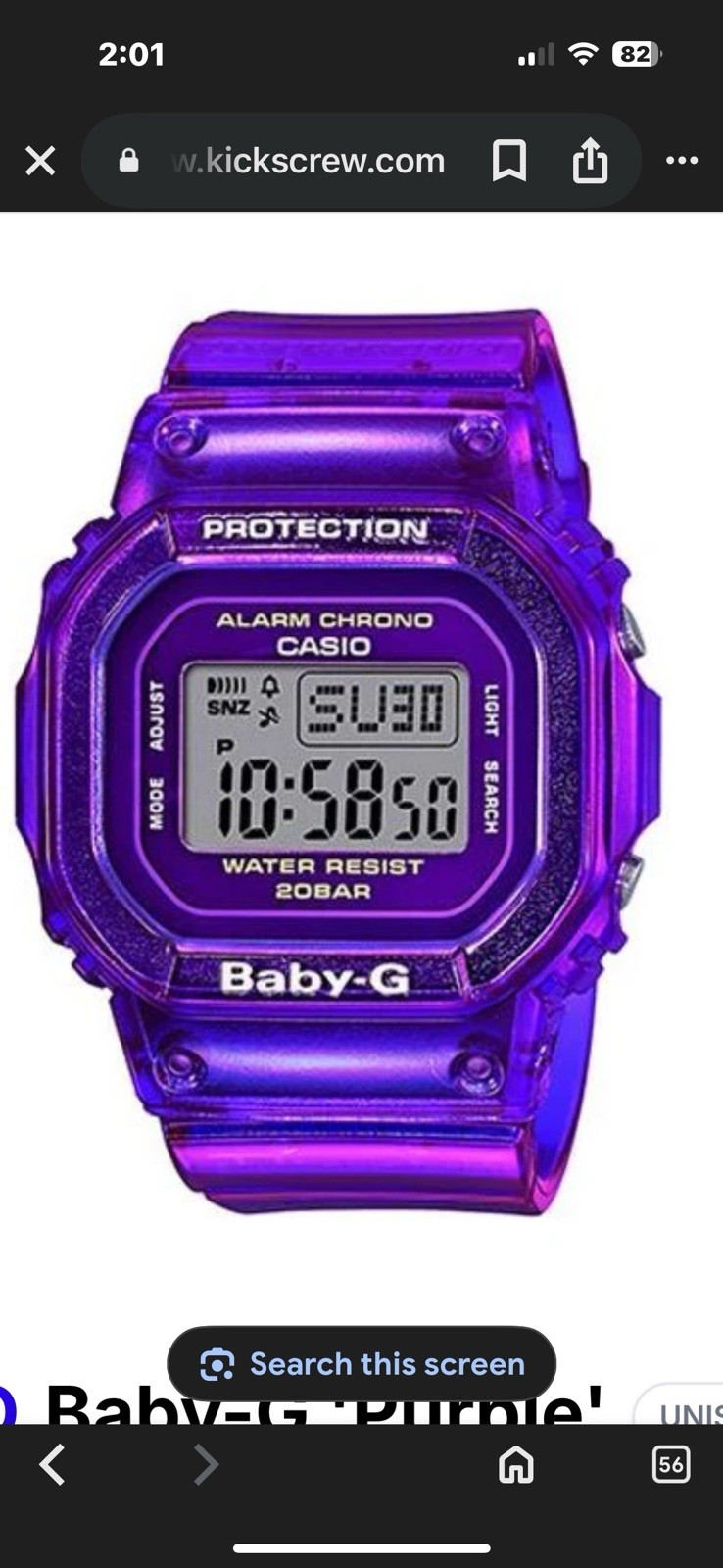 CASIO BABY-G BGD- 560S-6DR PURPLE Transparent Jelly ULTRA RARE ! None On eBay!