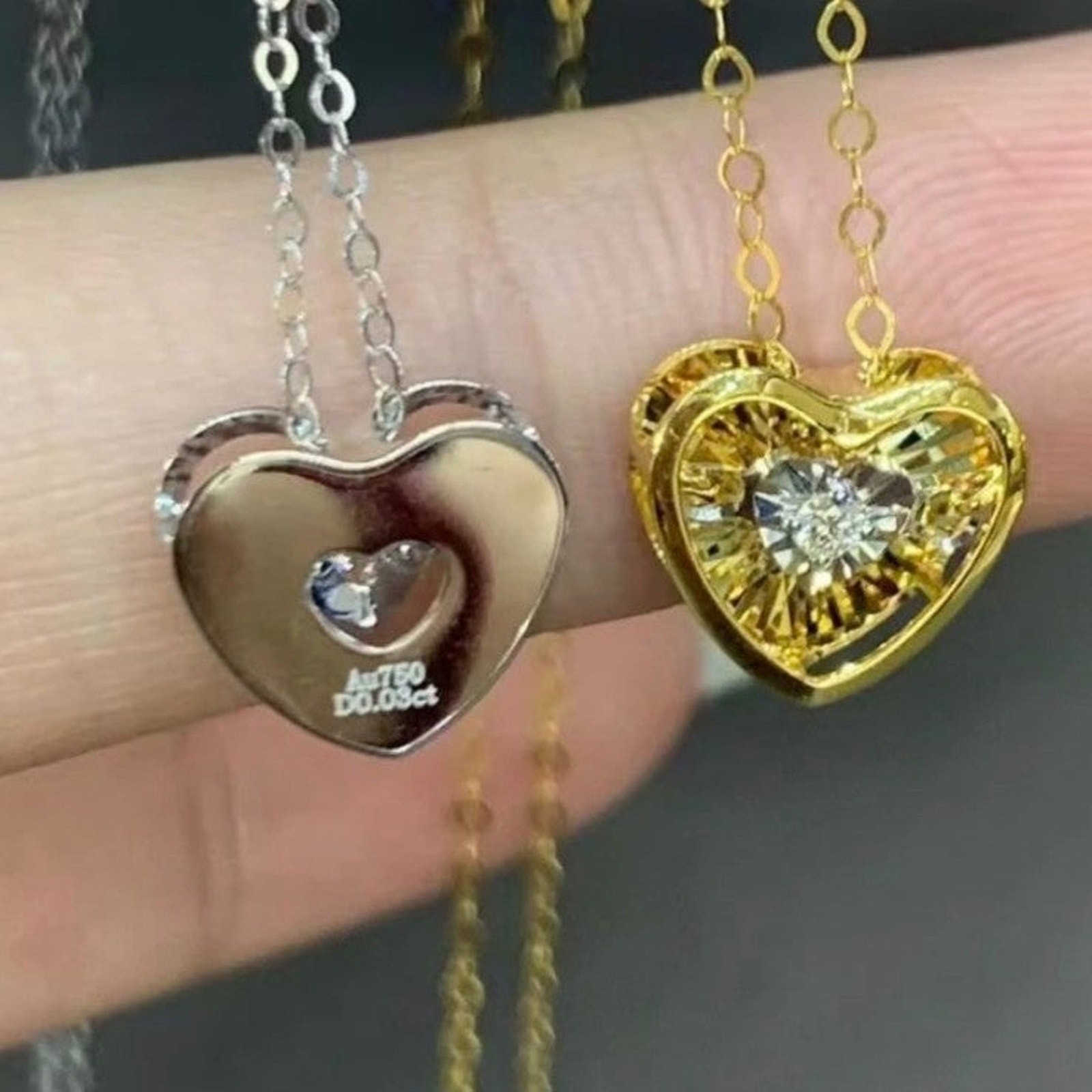 Sparkling Heartbeat: Solid 18k White Gold Diamond Pendant Necklace