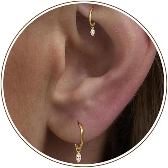 16G 18G Titanium Cartilage Earrings Helix Conch Tragus Huggie Hoop Piercing