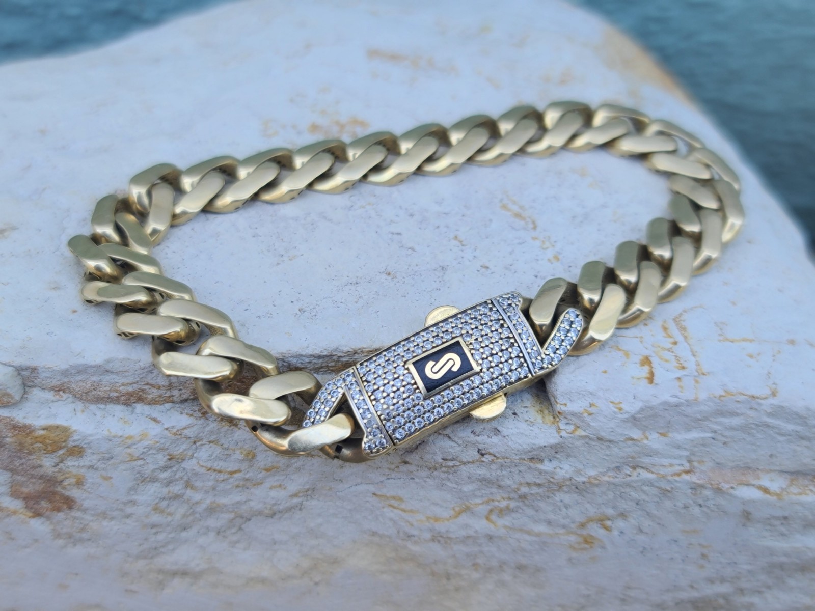 14k Solid Yellow Gold Miami Cuban Bracelet size 8″ Signed Monaco Classic 15.6gr