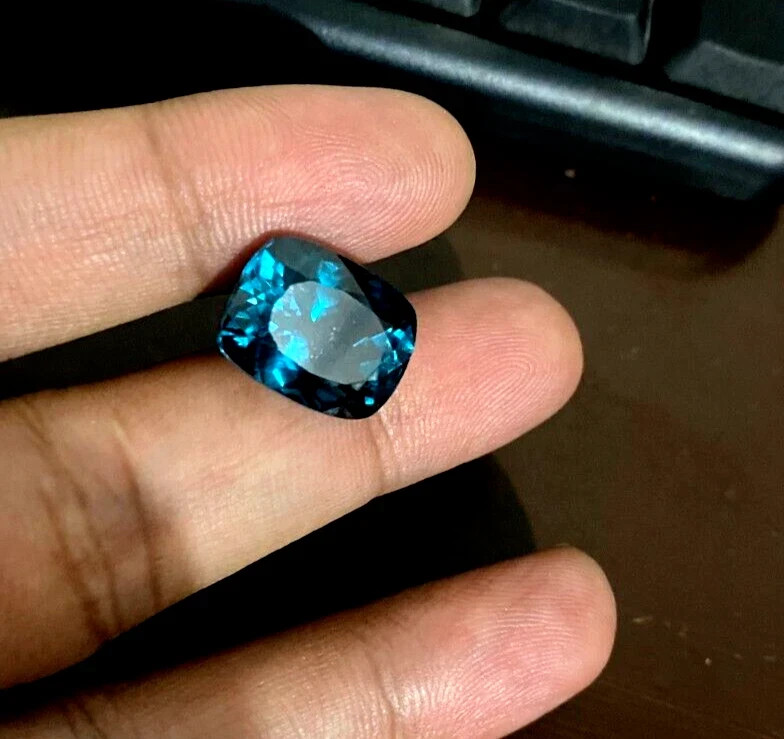 10.20 Ct Natural Fancy Green Montana Sapphire Cushion Loose Certified Gemstone