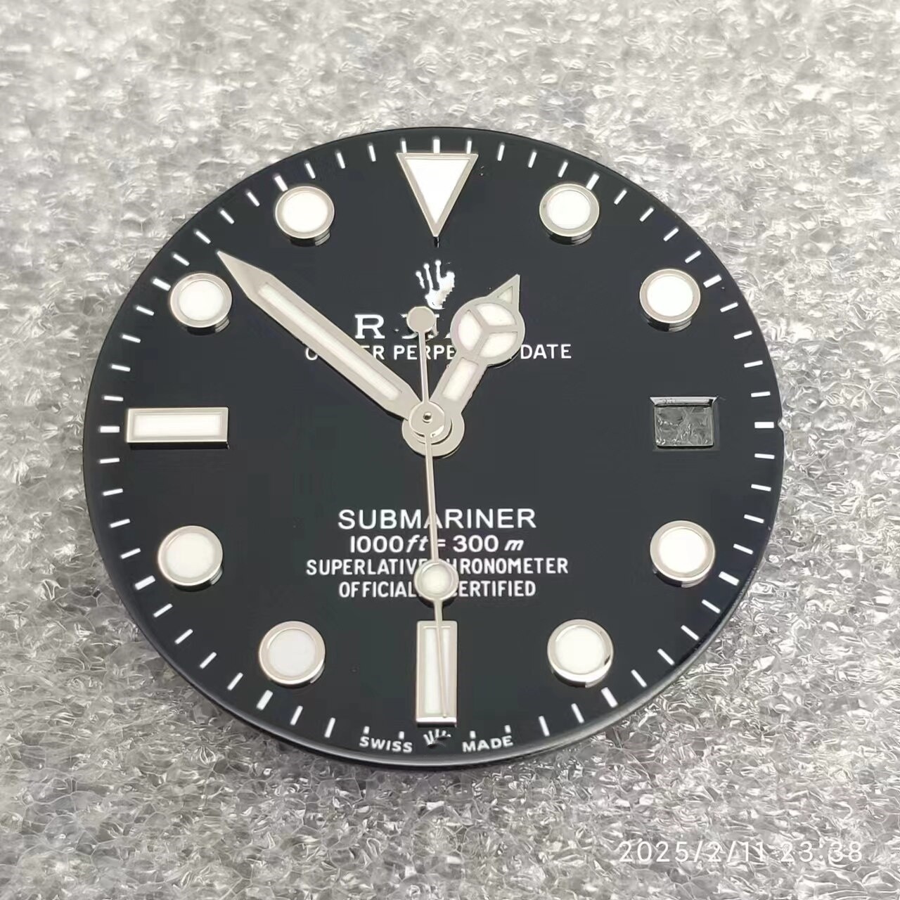 28.5mm SUB Watch Dial Ice Blue Luminous for NH35 NH36 Movement Watch Parts