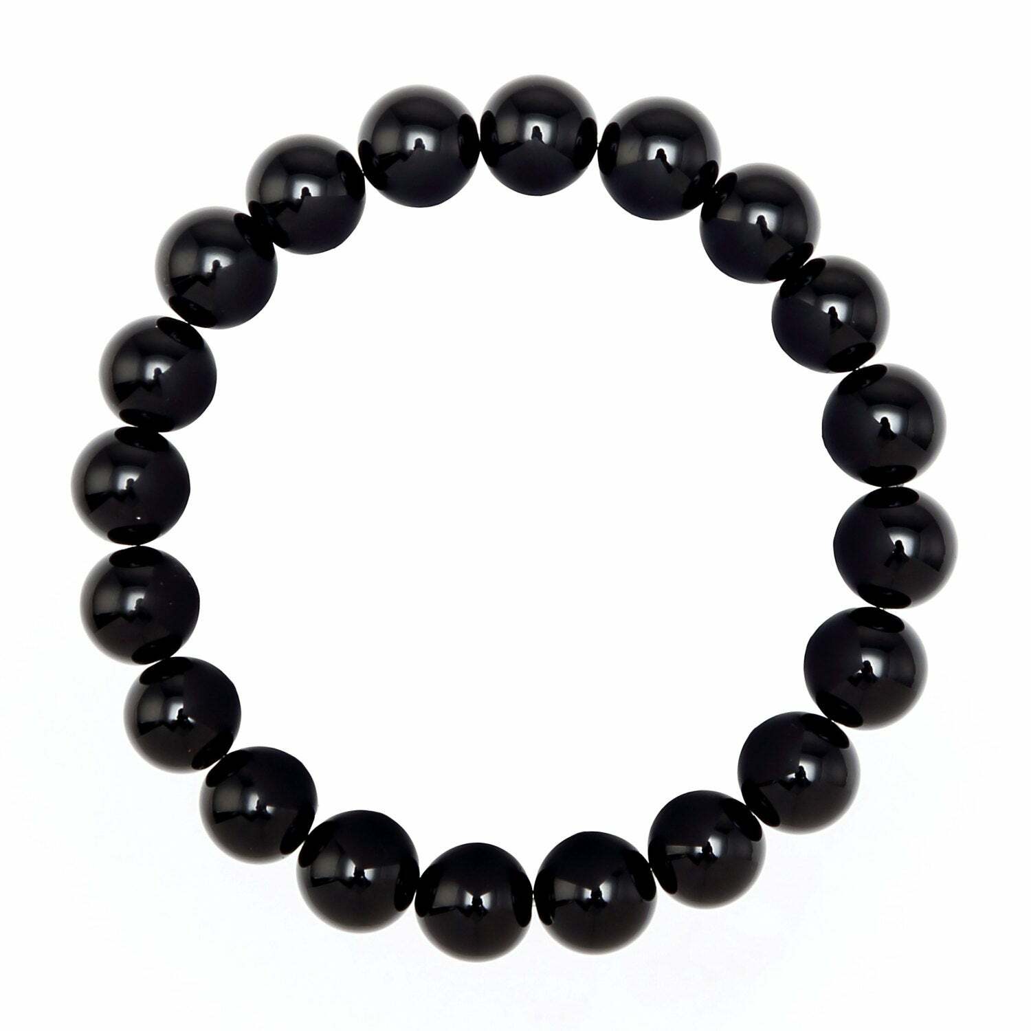 Black Onyx Bracelet Smooth Round Size 8mm 10mm 7.5″ Length