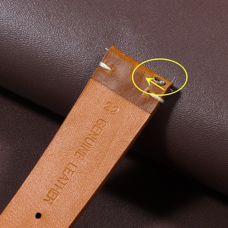 Vintage Oil Waxed Cowhide Watch Strap Quick Release genuine Leather band 18-24mm