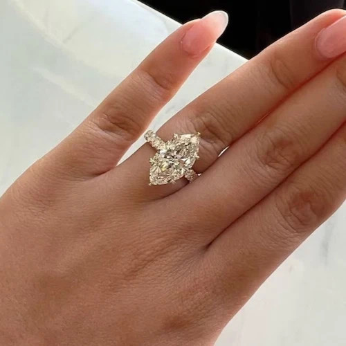 6Carat Dutch Marquise Cut Diamond Bridal Wedding Ring Set 14k White Gold Plated