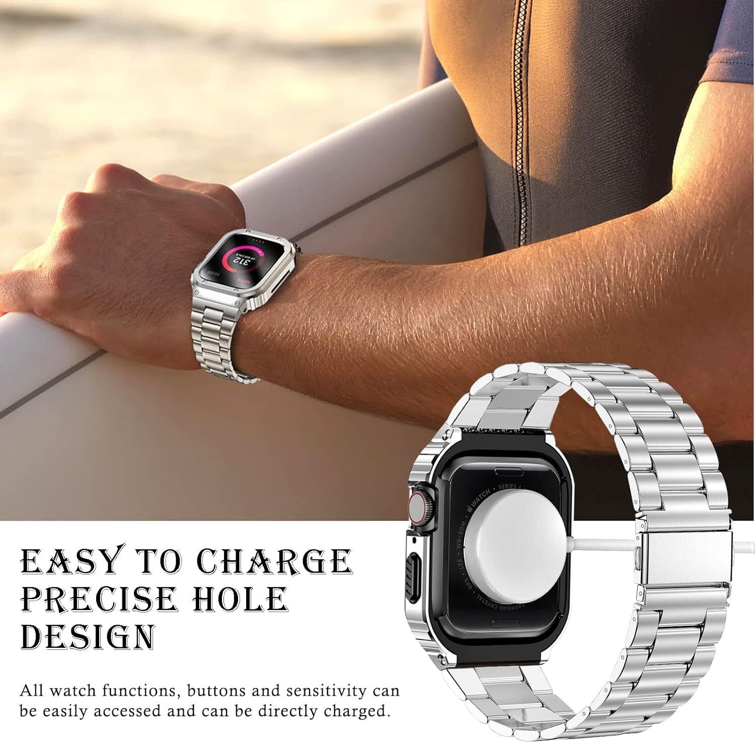 Stainless Steel Band + Case For Apple Watch Ultra 3 11 10 9 8 7 6 SE 5 38mm-49mm