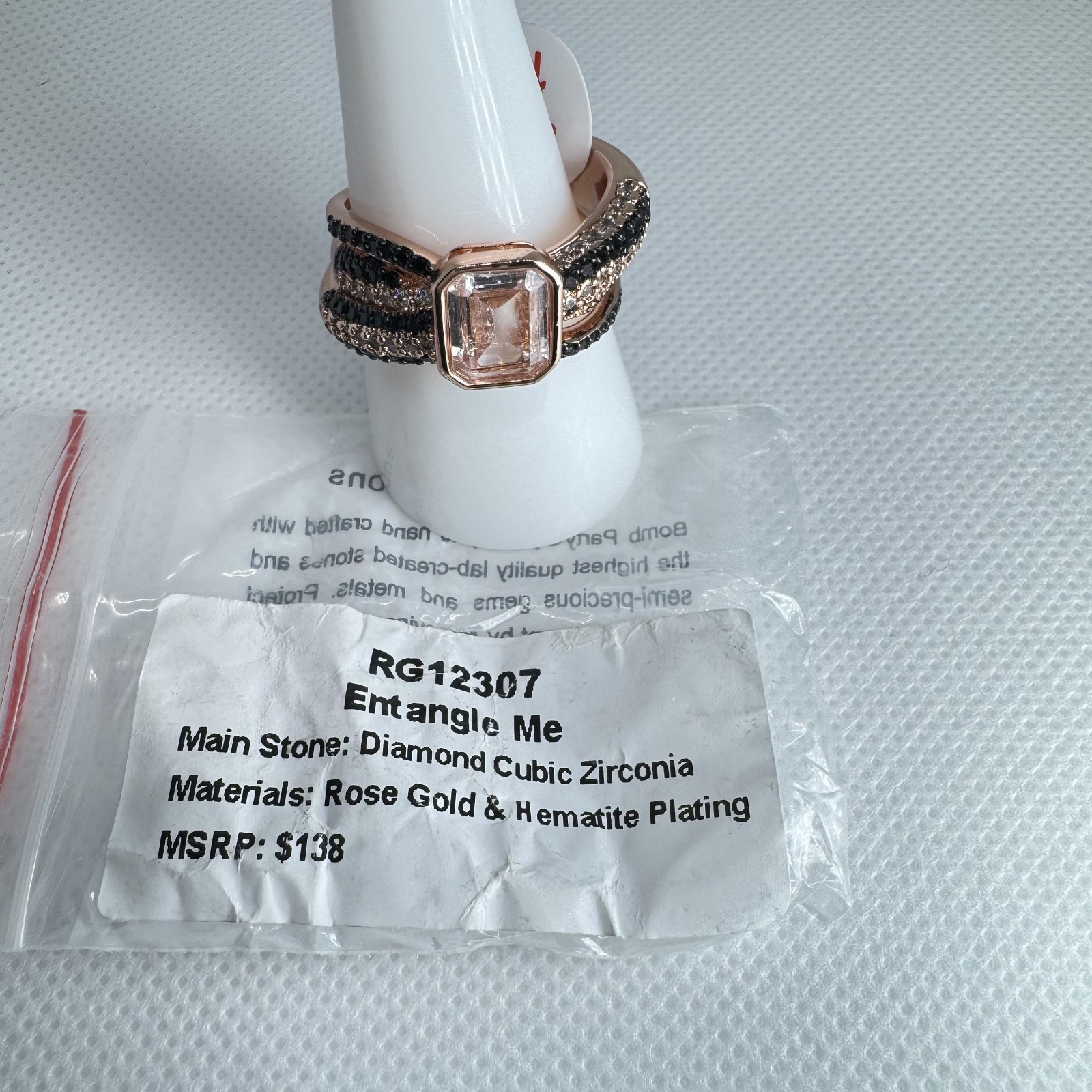Size 10 Bomb Party Untamed Ring – RG12307 Entangle Me – On Rose Gold