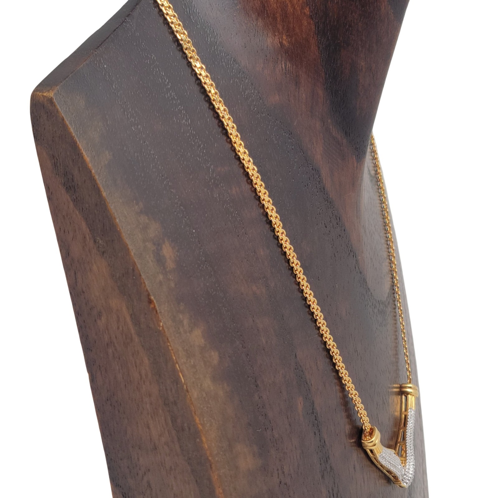 BR Sun Baguette Diamond GP V-Shaped Chevron Necklace