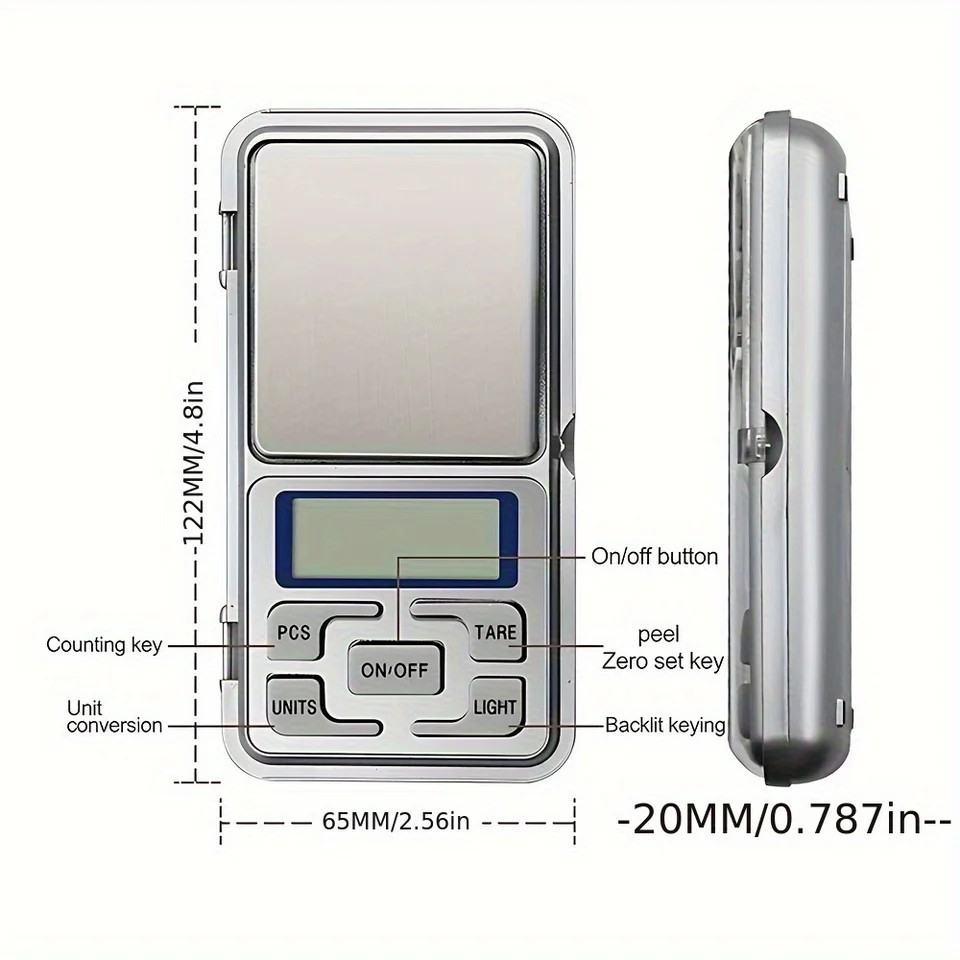 Portable 500g x 0.01g Mini Digital Scale Jewelry Pocket Balance Weight Gram LCD
