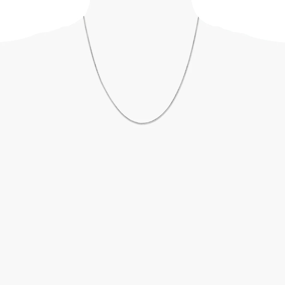 14K White Gold .85mm Spiga With Spring Ring Clasp Chain Necklace 16″-30″