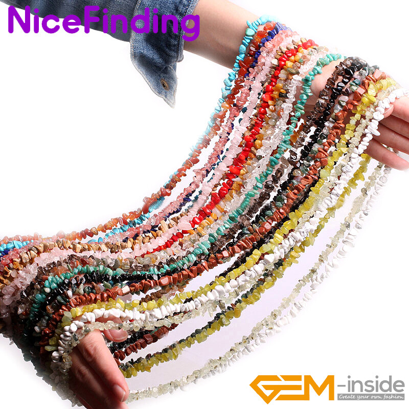 Natural Chips Assorted Gemstone Freeform Loose Beads Jewelry Making 34″/15” DIY