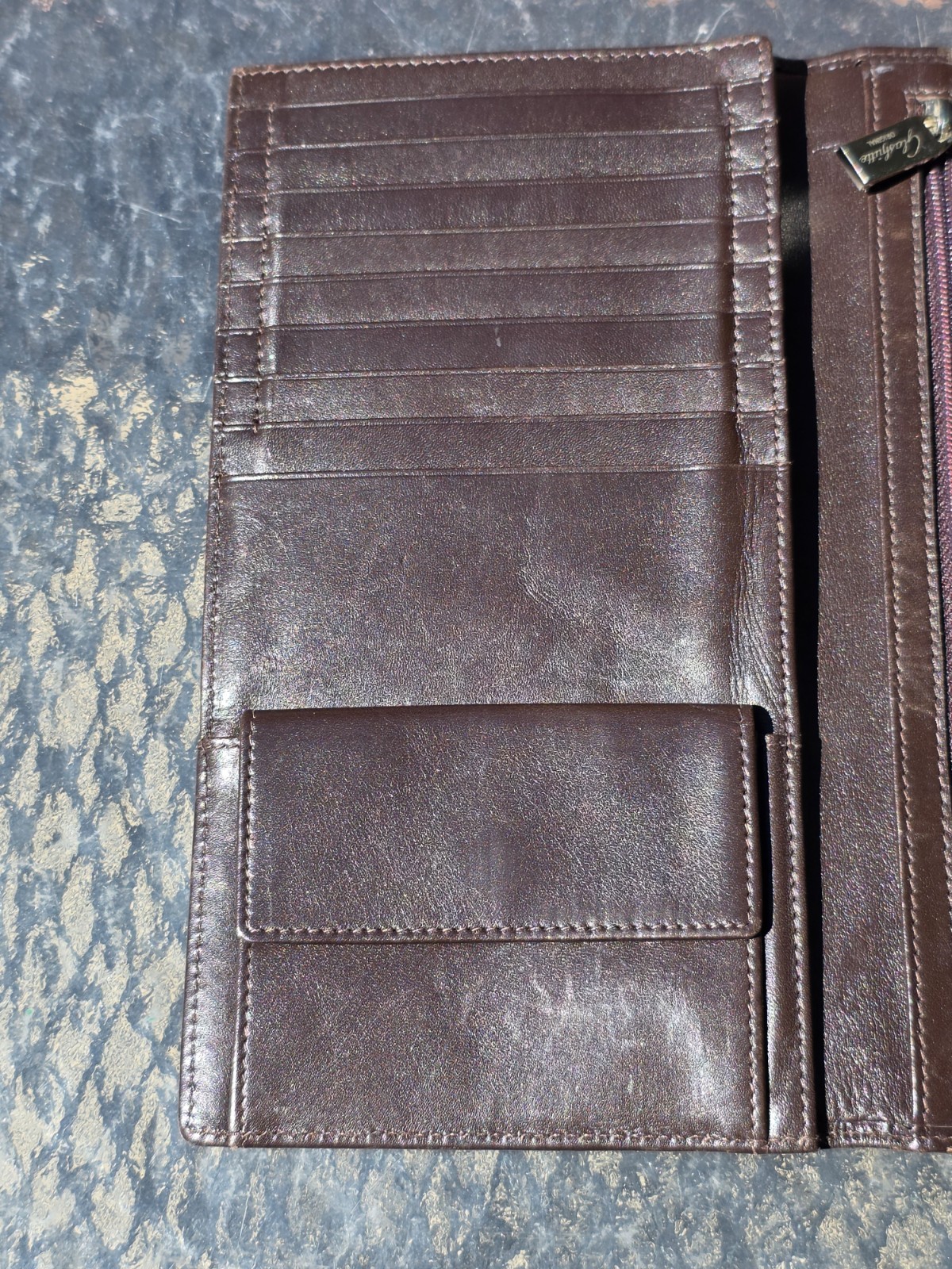 Rare Vtg GENUINE GLASHUTTE Brown Wallet Leather Free S&H in USA