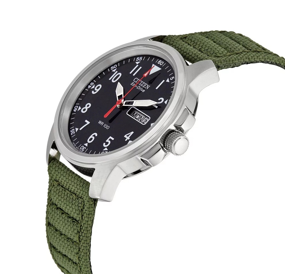 Citizen Eco-Drive Chandler Men’s Calendar Black Dial Green 37mm Watch BM8180-03E