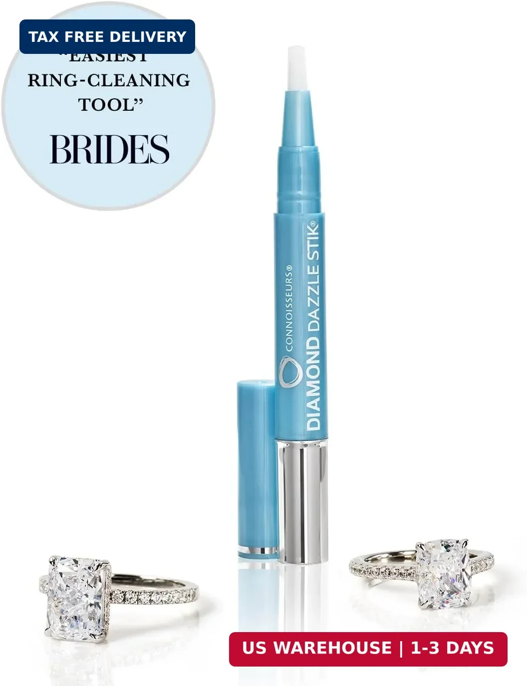 CONNOISSEURS Diamond Dazzle Stik – Portable Diamond Cleaner for Rings and Other