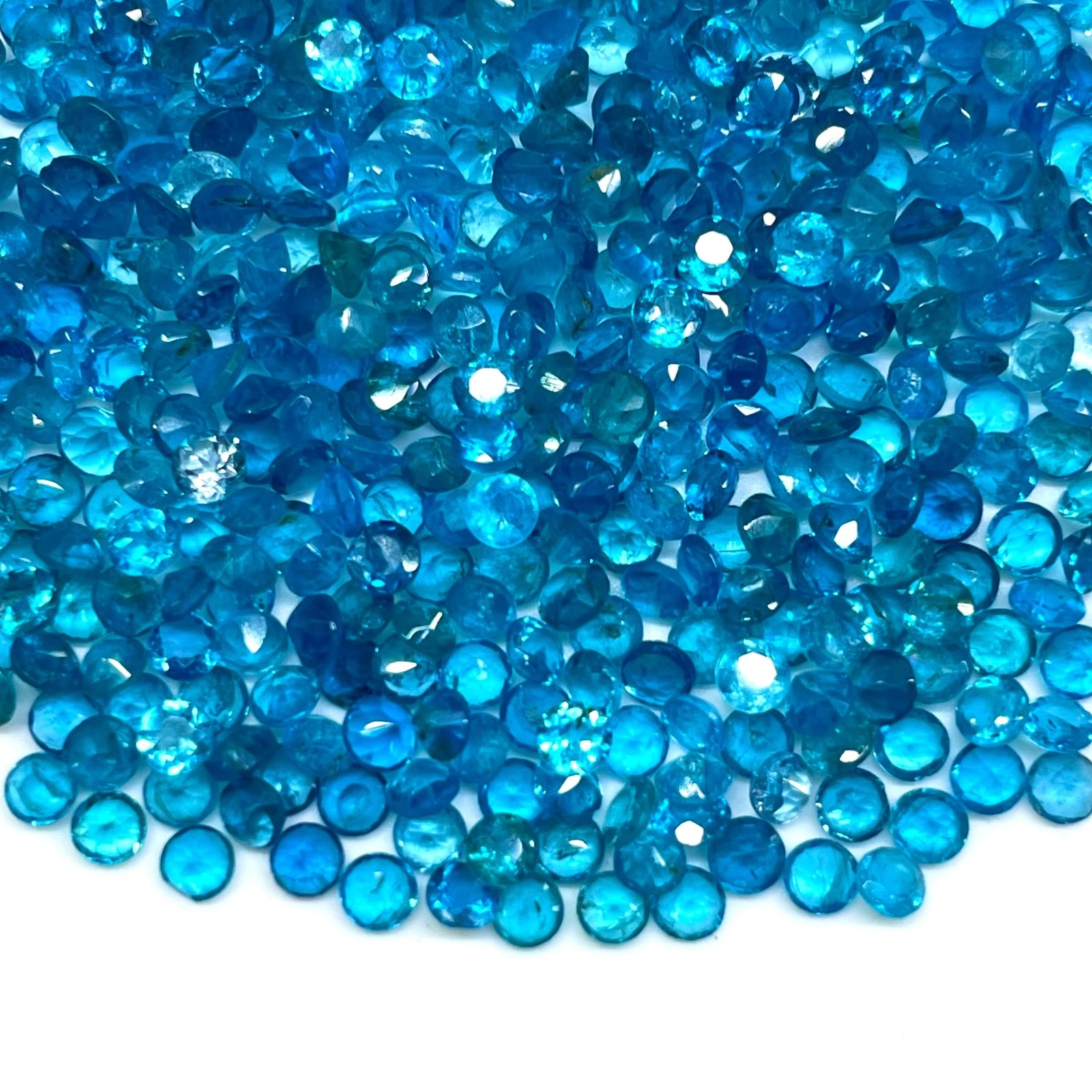 50 Pcs Natural Neon Apatite 2.7mm Round Cut Loose Untreated Gemstones Lot