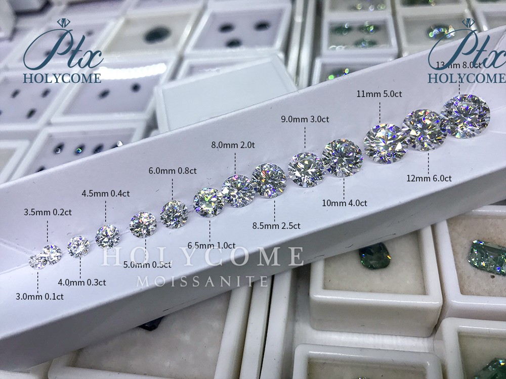 US 10mm 4CT GRA Certified D VVS1 Moissanite Loose Stones Round Cut Pass Tester