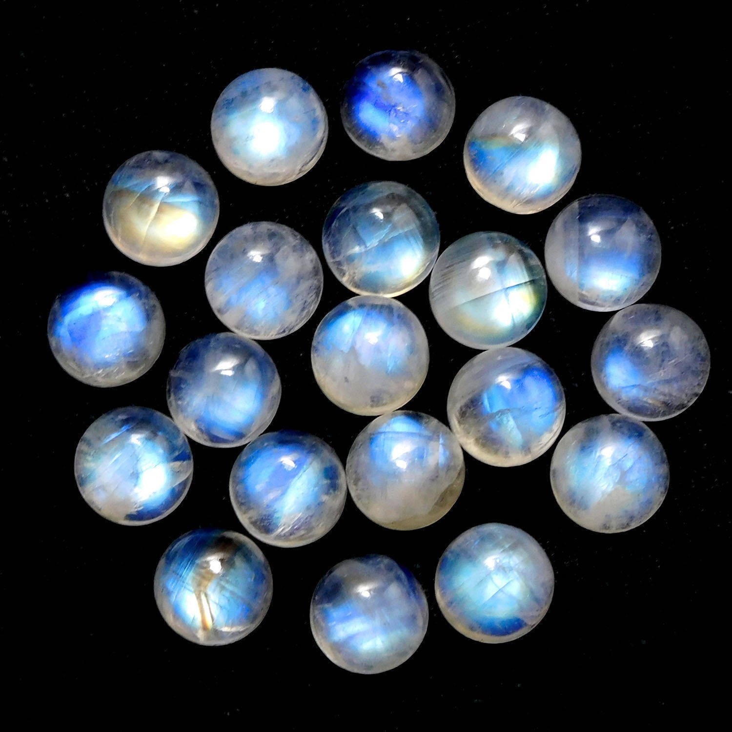 Natural Rainbow Moonstone Cabochon 3mm to 15mm Loose Gemstone