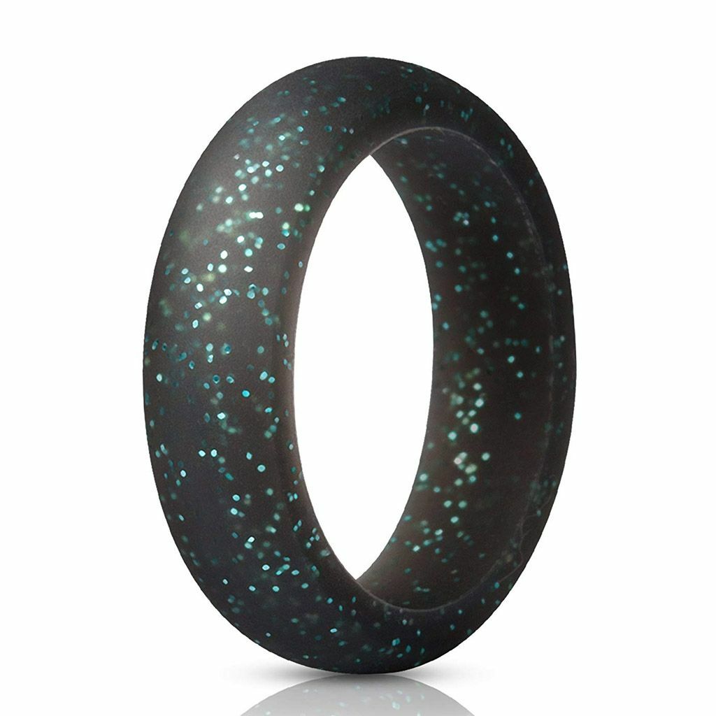 10X Women’s Silicone Wedding Ring Thin Durable Stackable Comfortable Rubber Band