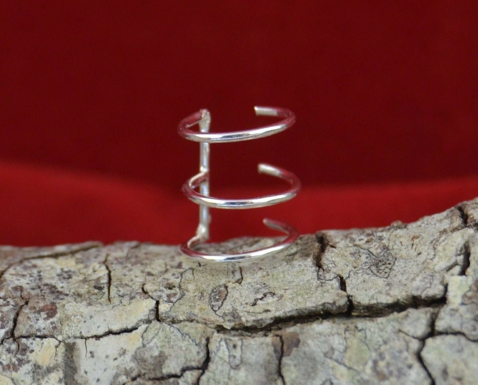 Sterling silver three wire ear cuff