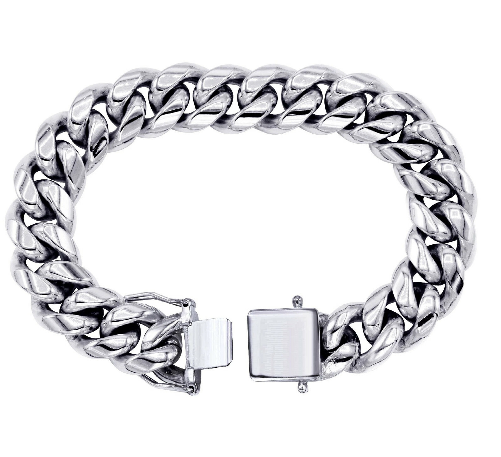 🔥Mens Miami Cuban Link Chain SOLID STAINLESS STEEL Necklace or Bracelet HEAVY🔥
