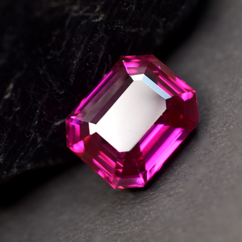 16.8 Ct Natural Emerald Cut Dark Pink Kunzite CERTIFIED Heated Loose Gemstone