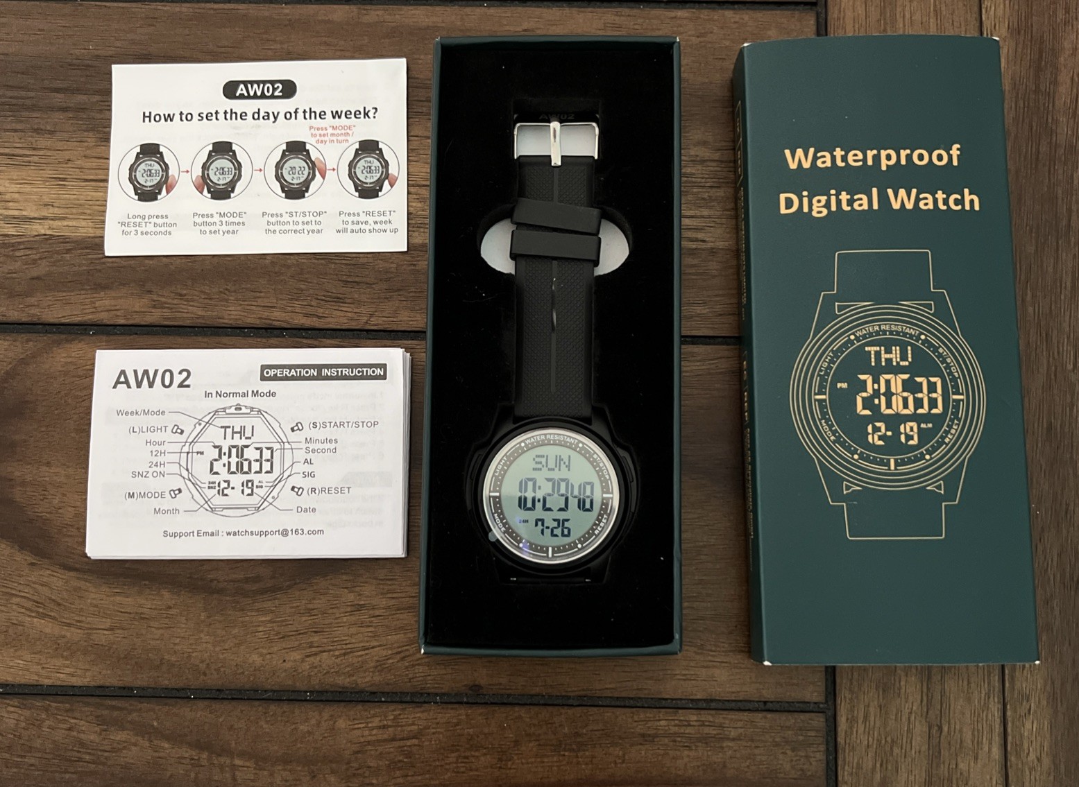 AW02 ultra-thin waterproof digital watch