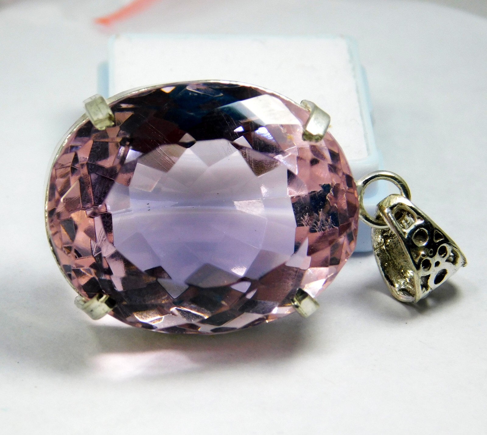 Natural 101.20 Ct Certified Brazilian Pink Kunzite Pendant Oval Cut Gemstone ~