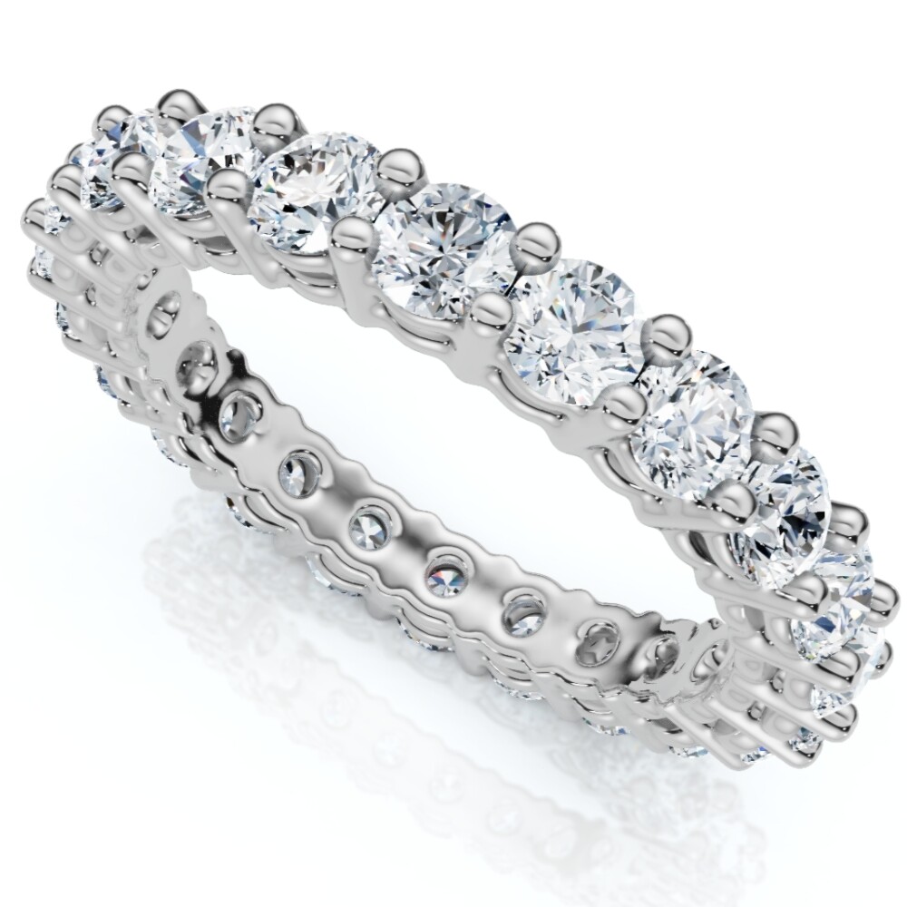 2 – 6Ct TW Diamond Eternity Ring 14k Gold Anniversary Lab Grown Wedding Band