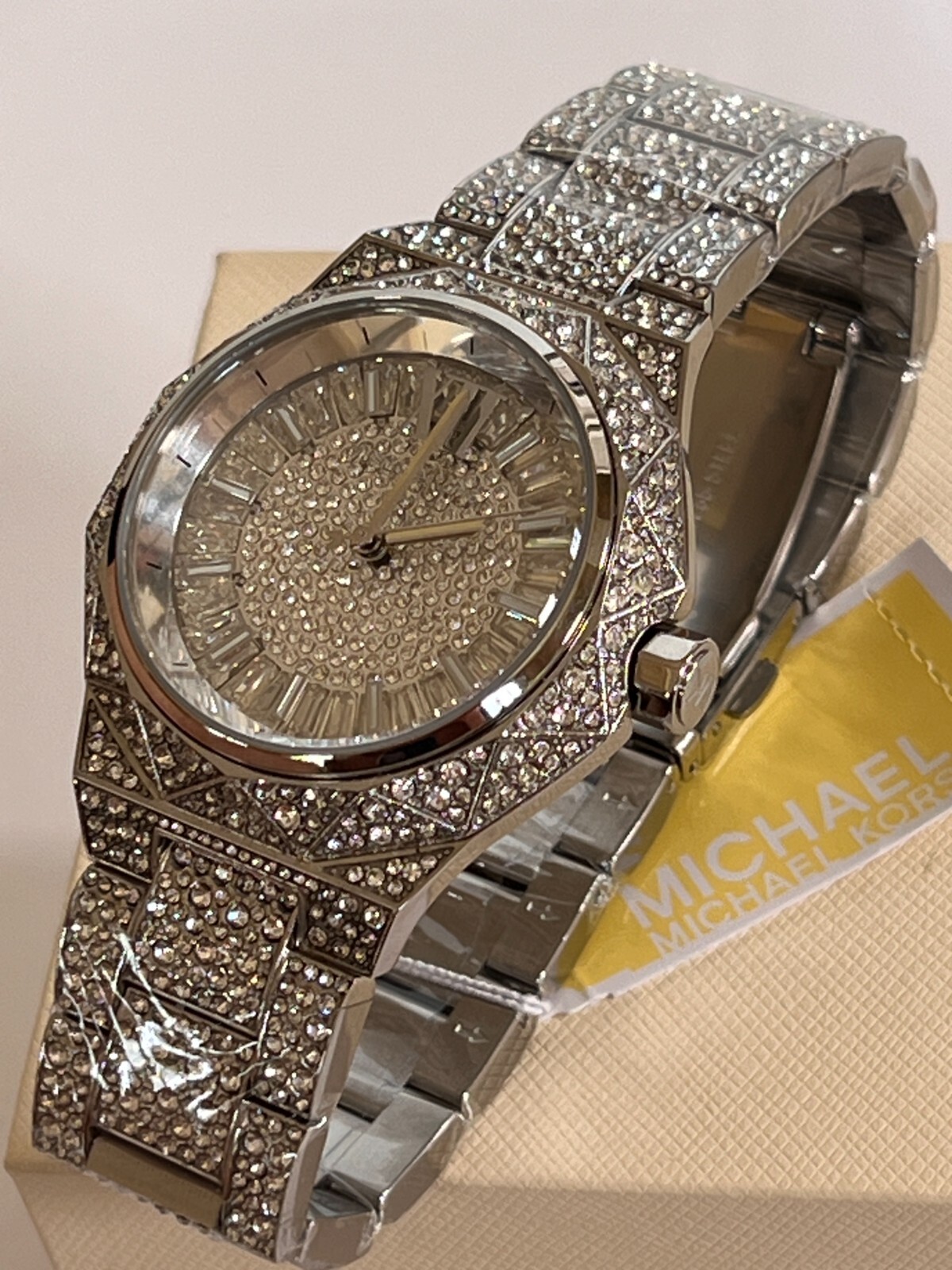 MICHAEL KORS MK4691 Raquel Pave Women’s Silver-Tone Crystal Pave Watch BNIB $495