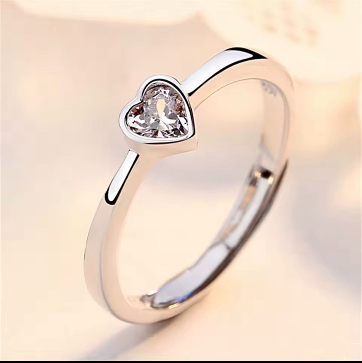 Heart Matching Couple Rings Set Forever Endless Love Charm Jewelry 2Pcs/sets