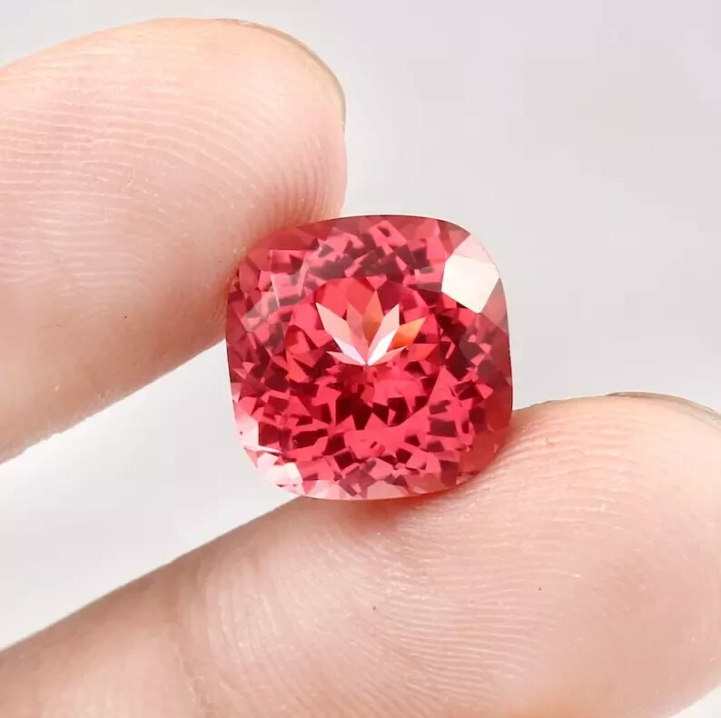 A+ 20 Ct+ Natural Ceylon Padparadscha Sapphire Loose Cushion Certified Gemstone